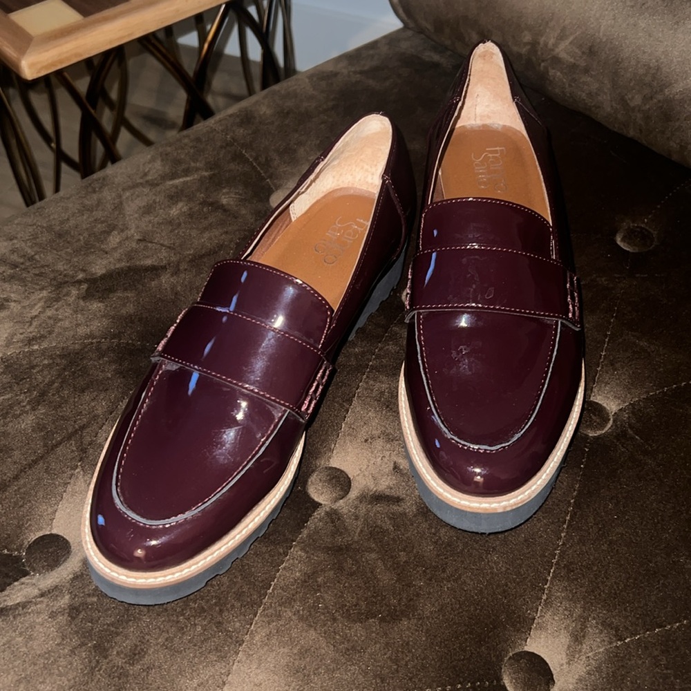 Franco Sarto Women's Burgundy Patent Leather Loafers